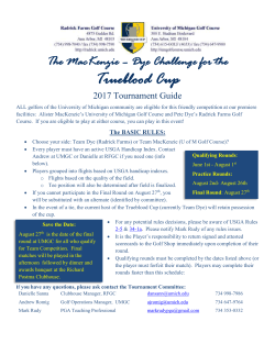 Dye Challenge for the - Radrick Farms Golf Course