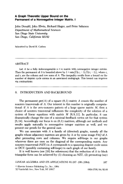 A Graph Theoretic Upper Bound on the Permanent of a Nonnegative