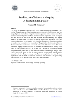 Trading off efficiency and equity - T&iacute;marit um vi&eth;skipti og efnahagsm&aacute;l