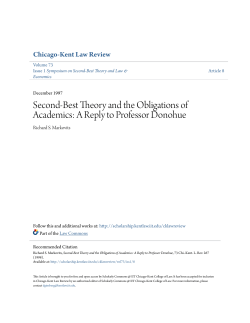 Second-Best Theory and the Obligations of Academics