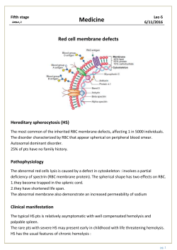 Oxidant hemolysis