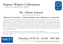 Eugene Wigner Colloquium Dr. Glenn Lawyer