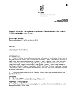 IPC/WG/36/2, Report, 36th session of the IPC Revision Working Group
