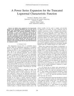 A Power Series Expansion for the Truncated