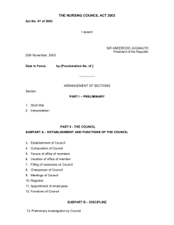 Nursing Council Act 2003