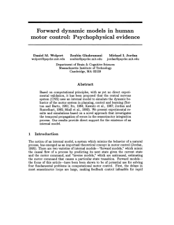 Forward dynamic models in human motor control: Psychophysical