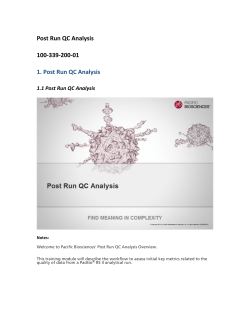 Post Run QC Analysis - Pacific Biosciences