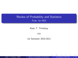 Review of Probability and Statistics