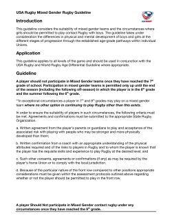 Mixed Gender Rugby Guideline