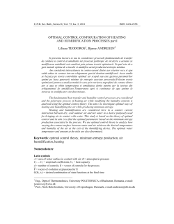 OPTIMAL CONTROL CONFIGURATION OF HEATING AND