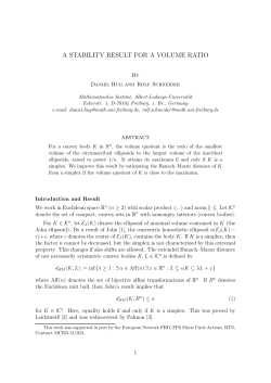 A STABILITY RESULT FOR A VOLUME RATIO
