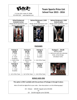 Team Sports Price List