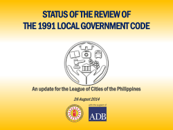 to Status of Review of the 1991 Local Government Code