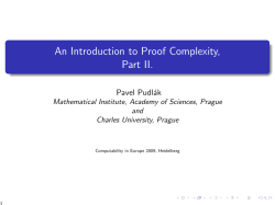 An Introduction to Proof Complexity, Part II.