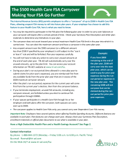 The $500 Health Care FSA Carryover Making Your FSA Go - TRI-AD