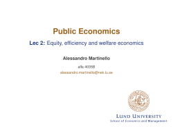 Equity, efficiency and welfare economics