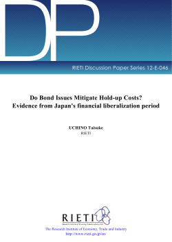 Do Bond Issues Mitigate Hold-up Costs? Evidence from Japan`s