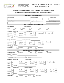 District Owned School Bus Transaction
