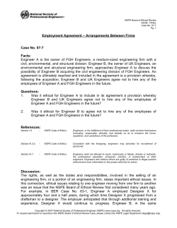 Employment Agreement &ndash; Arrangements Between Firms Case No