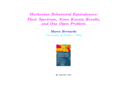Markovian Behavioral Equivalences: Their Spectrum, Some Known