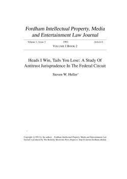 Heads I Win, Tails You Lose: A Study Of Antitrust Jurisprudence In