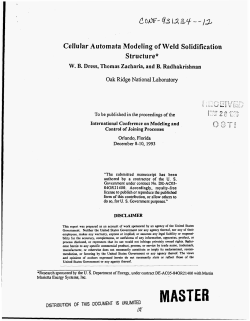 Cellular Automata Modeling of Weld Solidification