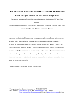 Using a Transactor/Revolver scorecard to make credit and pricing