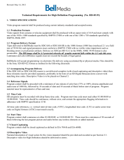 Technical Requirements for High Definition