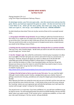 Second Serve Secrets