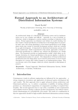 Formal Approach to an Architecture of Distributed
