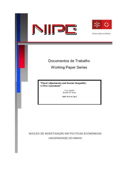 “Fiscal Adjustments and Income Inequality: A First Assessment”