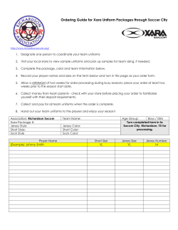 Xara Team Uniform Order Form - Richardson Soccer Association