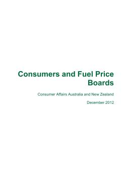 Consumers and Fuel Price Boards - Regulation Impact Statement