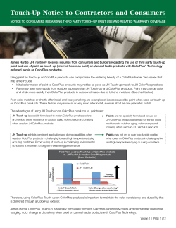 Touch-Up Notice to Contractors and Consumers