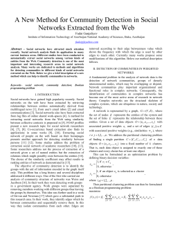 A New Method for Community Detection in Social
