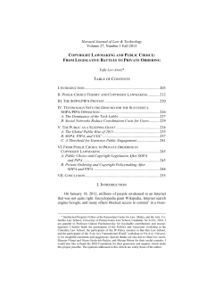 Copyright Lawmaking and Public Choice