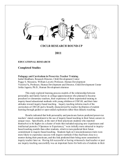 cdclr research round-up - Department of Human Development