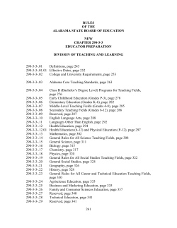 2015 Educator Preparation Chapter, Alabama Administrative