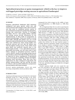 Agricultural practices or game management: which is the key