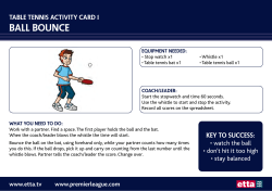 ball bouncE - Table Tennis England