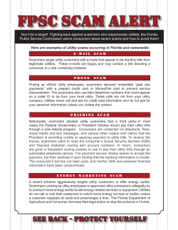 Beware of Utility Bill Scams - Florida Public Service Commission
