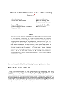 A General Equilibrium Exploration of Minsky`s Financial Instability