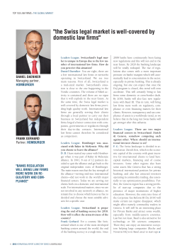 "the Swiss legal market is wellмcovered by domestic law firms"