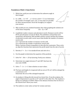 Foundations of Math 11 Exam Review