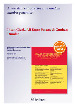 A new dual entropy core true random number generator Ihsan Cicek