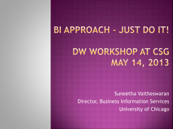 Implementing DW/BI in Higher Ed