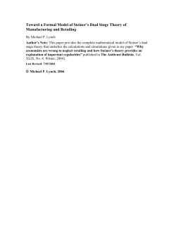Outline of a Formal Model of Steiner`s Dual Stage