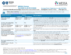 MESSA Choices Ded $500 Co $5 RX $10/$40