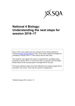 National 4 Biology: Understanding the next steps for session