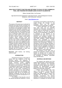 analysis of profit function and returns to scale of rice farming in tidal